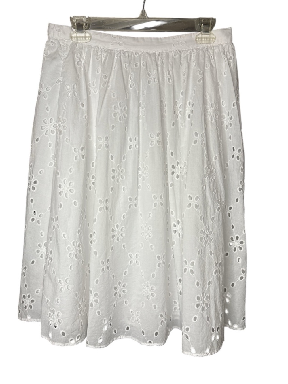 J. Crew White Eyelet A-Line Skirt Bright White